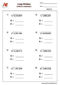 Long Division without Remainder