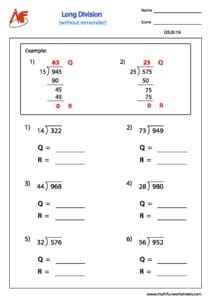 Long Division without Remainder