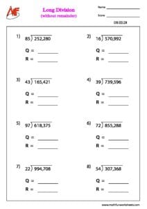 Long Division without Remainder