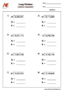 Long Division without Remainder