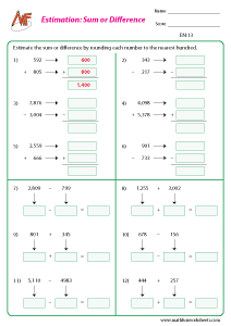 Estimation Worksheets