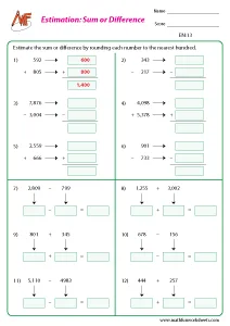 Estimation Worksheets