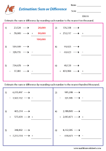 Estimation Worksheets