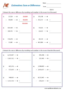 Estimation Worksheets