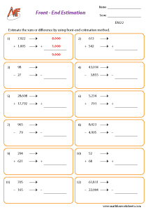 Estimation Worksheets