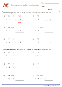 Estimation Worksheets