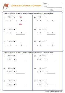 Estimation Worksheets