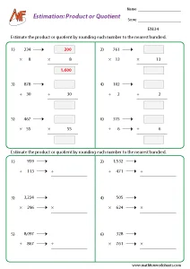 Estimation Worksheets