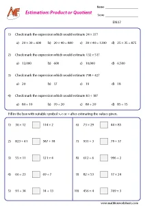 Estimation Worksheets