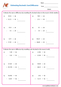 Estimation Worksheets