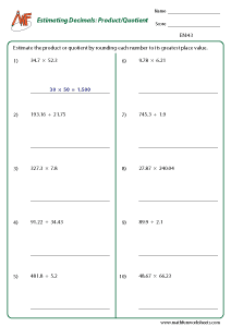 Estimation Worksheets