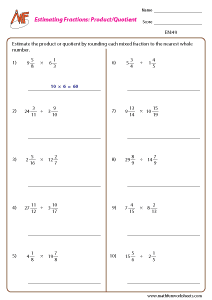Estimation Worksheets