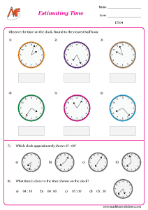 Estimating time and money Worksheets