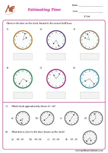 Estimating time and money Worksheets