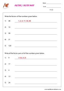 Factors and Multiples