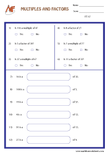 Factors and Multiples