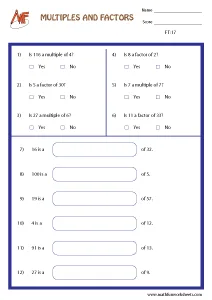 Factors and Multiples