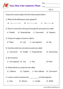 Lines, Rays, Line Segments and Planes