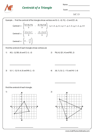 Medians and the Centroid of a triangle Math Fun Worksheets Medians and the Centroid of a triangle Math Fun Worksheets