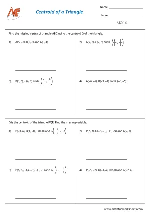 Medians and Centroid of a triangle