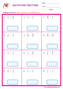 Multiplying and Dividing fractions