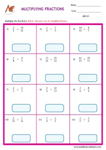 Multiplying and Dividing fractions