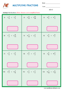 Multiplying and Dividing fractions