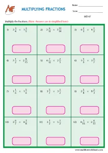 Multiplying and Dividing fractions
