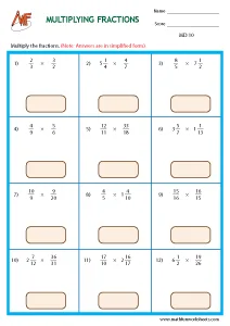 Multiplying and Dividing fractions