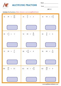 Multiplying and Dividing fractions