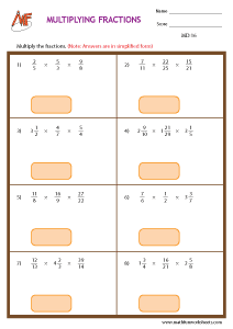 Multiplying and Dividing fractions