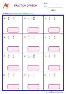 Multiplying and Dividing fractions