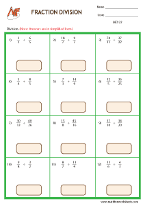 Multiplying and Dividing fractions