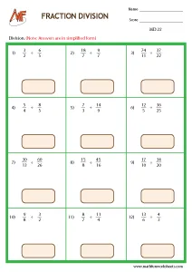Multiplying and Dividing fractions