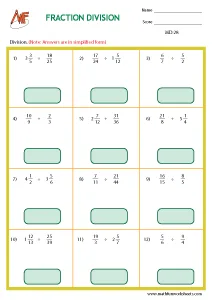 Multiplying and Dividing fractions