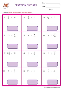 Multiplying and Dividing fractions