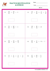 Multiplying and Dividing fractions