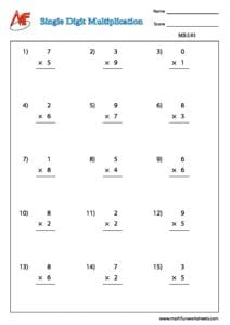 Number Multiplication – Vertical