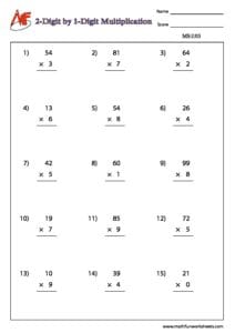 Number Multiplication – Vertical