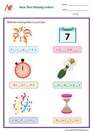 New Year worksheets