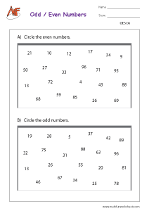 Odd and Even Numbers | Math Fun Worksheets