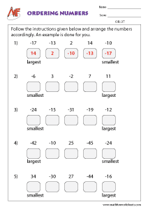 Ordering Numbers