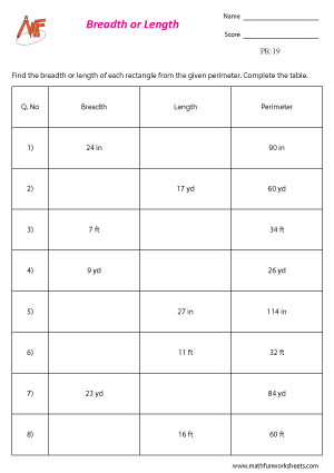 Perimeter of Rectangles