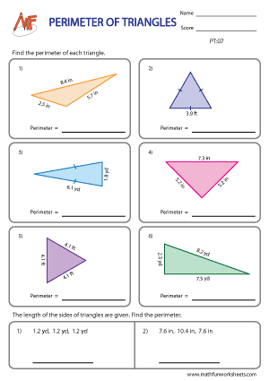 Perimeter of Triangles | Math Fun Worksheets
