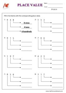 3-Digit Place Value Worksheets