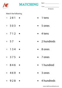 3-Digit Place Value Worksheets
