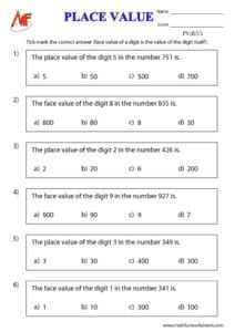 3-Digit Place Value Worksheets