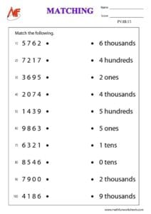 4 Digit Place Value Worksheets