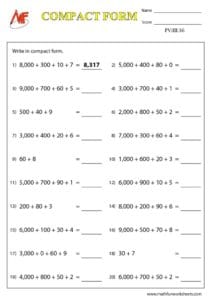 4 Digit Place Value Worksheets
