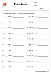5-Digit Place Value Worksheets